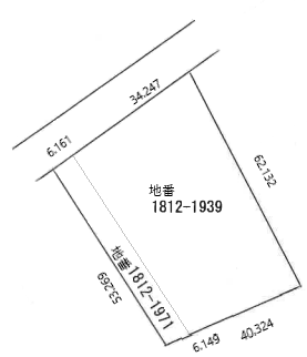 北海道札幌市南区中ノ沢1812-1939  ・ 1812-1971の図