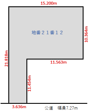 小樽市入船５丁目２１番１２（住居表示７番８号の家の隣）の図